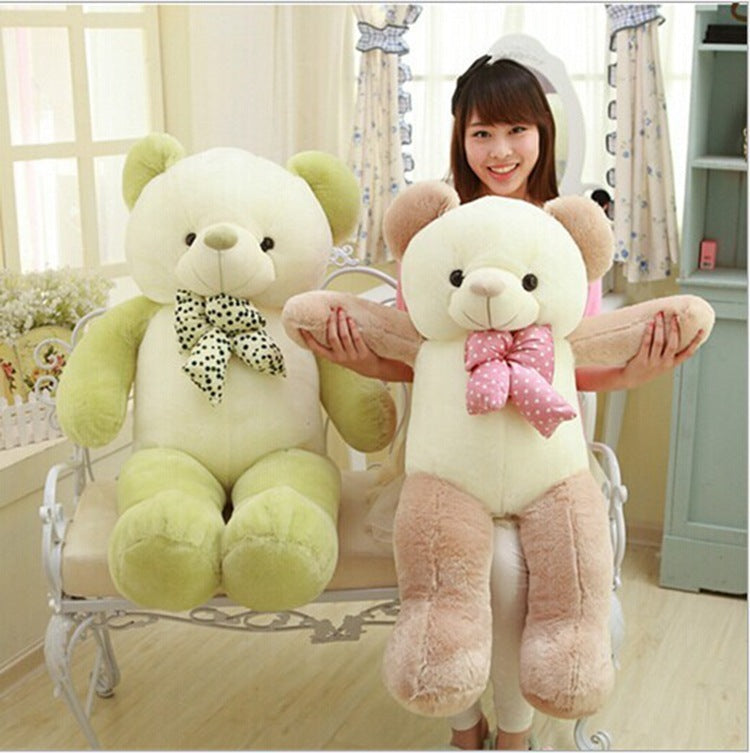 Two-tone Candy Color Bow Tie Teddy Bear Plush Toy