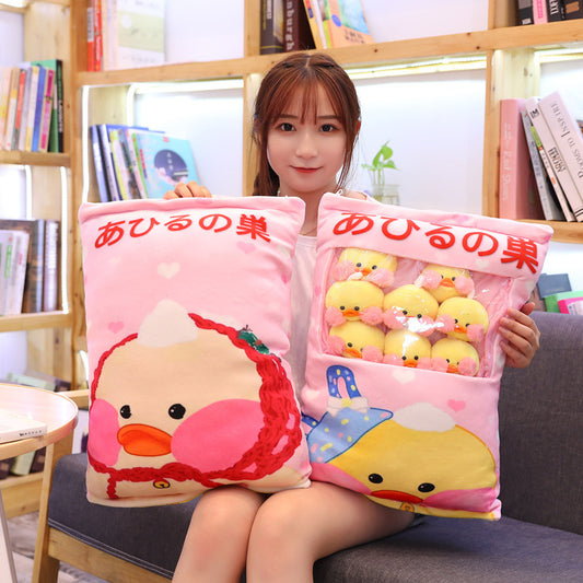 Kawaii 8 pièces LaLafanfan Café Canard Peluche Boules Sac Snack Jouet Oreiller