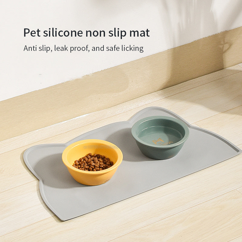 Tapis imperméable pour animaux de compagnie pour chien et chat, couleur unie, en silicone, tapis d'alimentation pour animaux de compagnie, tapis pour bol à boire, tapis d'alimentation portable pour chien, napperon