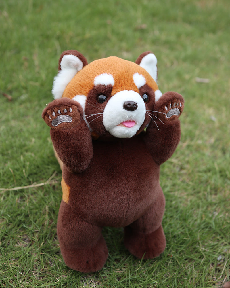 Station Style Startled Red Panda Plush Toy