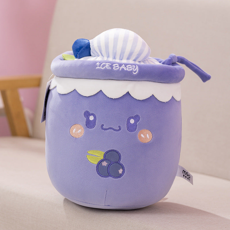 Oreiller en forme de tasse de thé au lait et glace et neige, jouet en peluche mignon, prix