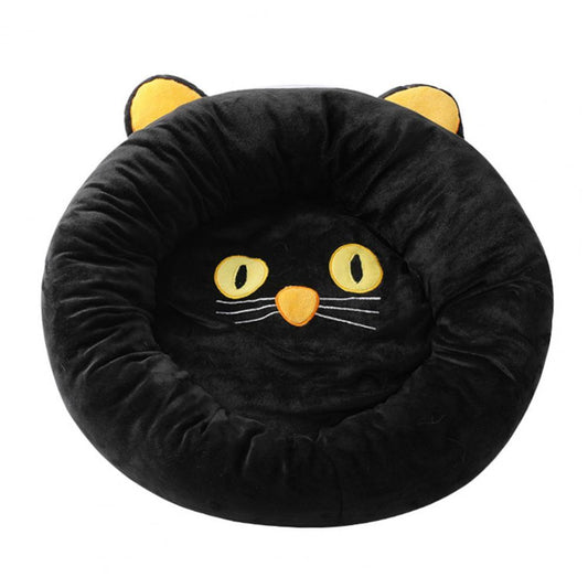 Black Cat Shape Pet Nest Cute Exquisite Cat Nest Soft Cozy Black Cat Nest Bed Comfortable Head Neck Support For Play For Cats