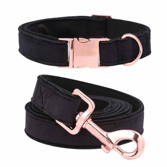 Collier et laisse souples noirs de noël, pattes de Style Unique, cadeaux pour chiens et chats