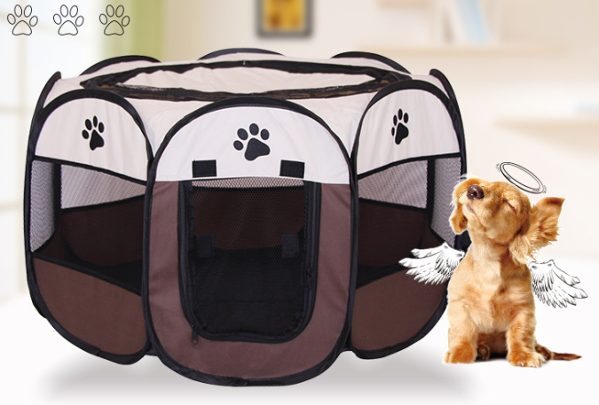 Valla octogonal plegable rápida para mascotas, tela Oxford 600D, impermeable y atrapante para gatos, jaula para perros, jaula para mascotas