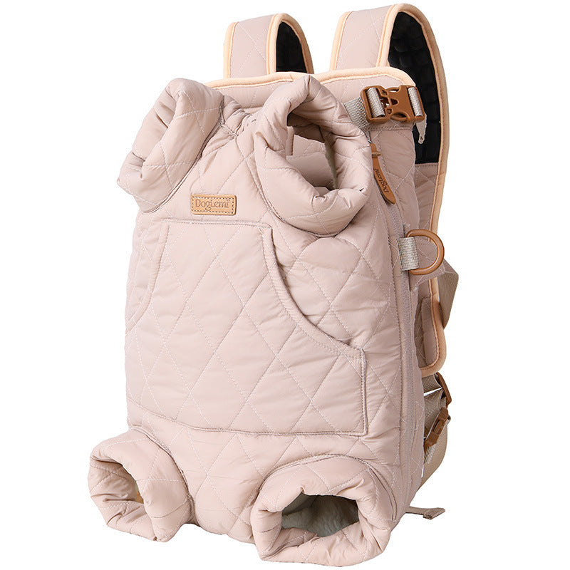 Winter Thickened Pet Outing Portable Strap Chest Backpack