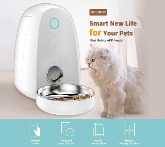 Distributeur automatique de nourriture intelligent avec application WiFi, 2l, pour petit chien, chat, animal de compagnie