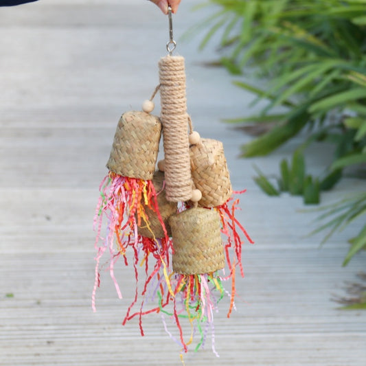 Colorful Shredded Paper Biting Bird Toy