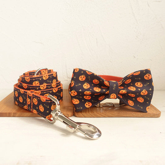 Pet supplies set Halloween style set with bow set