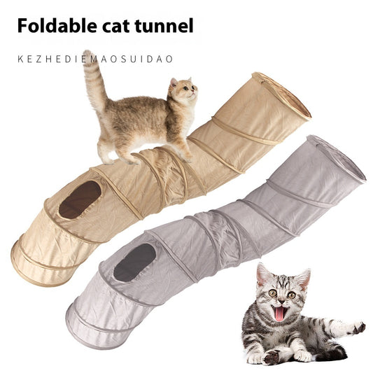 Túnel para gatos, juguete para mascotas, túnel para gatos, túnel plegable para gatos, cubo de juguete con taladro para gatos