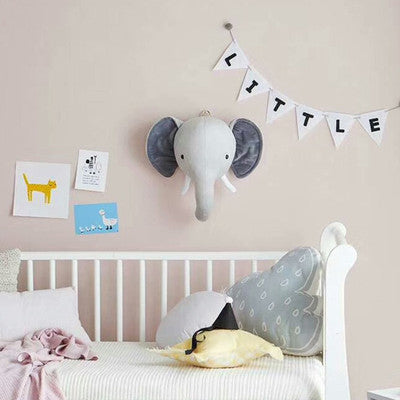 Ins animal head wall decoration cloth children''s room wall decoration Nordic creative bedroom wall hanging