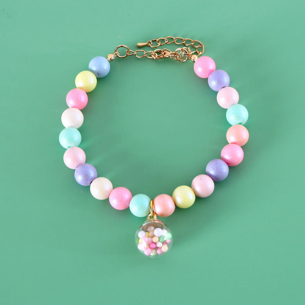 Cat Dog Colorful Pearl Dream Moon Headdress Meteor Rabbit Collar Birthday Shooting Accessories Necklace Bracelet