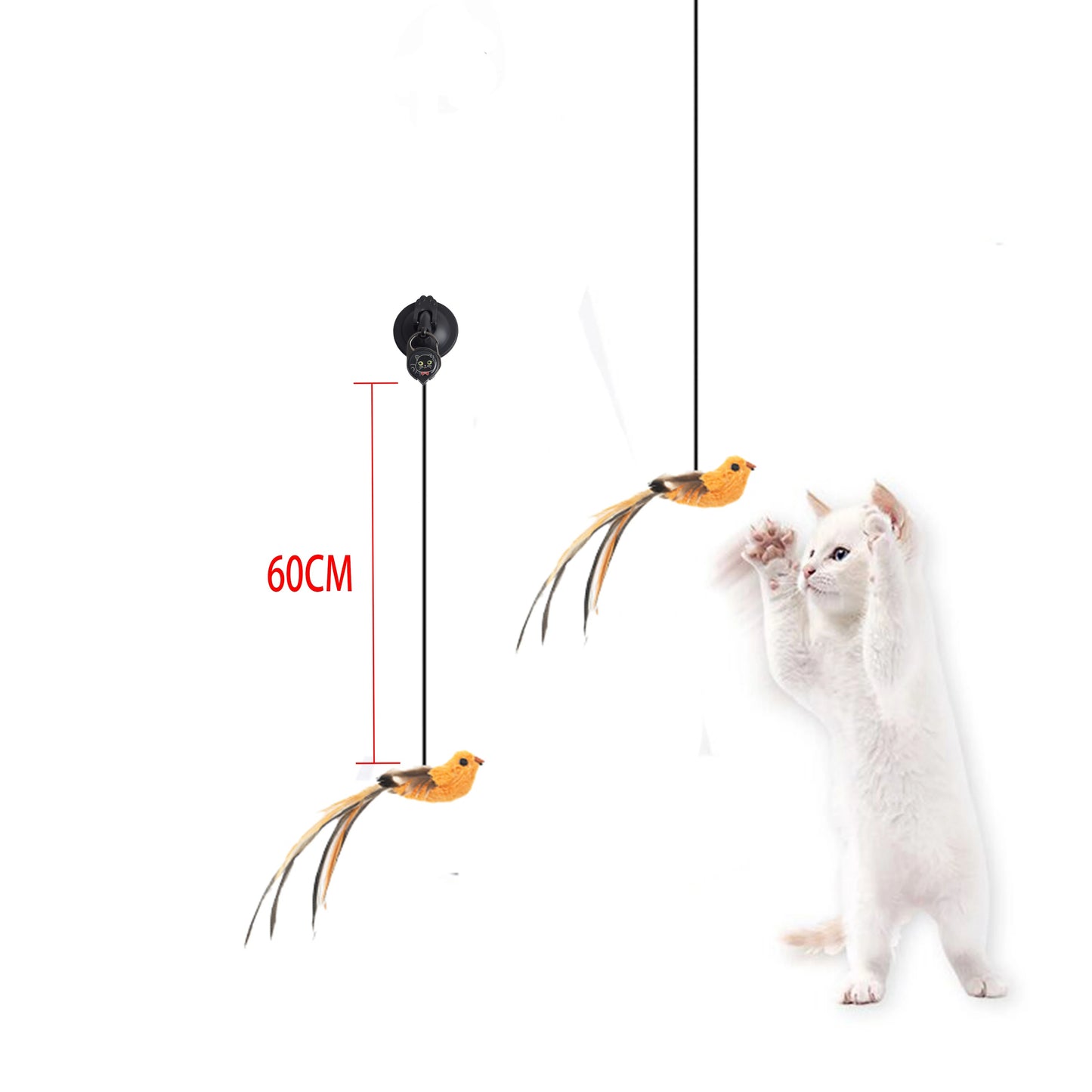 Automatic Lifting Motion Cat Toy Artificial Bird Interactive Puzzle Pet Cat Teaser Feather Chewing Lifting Toys Cat Supplies