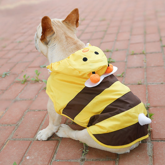 Ropa impermeable para mascotas de abejas.