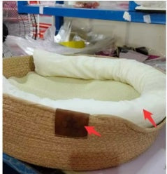 Cesta colgante de arena para gatos de ratán tipo almohada envolvente Cama para gatos Four Seasons