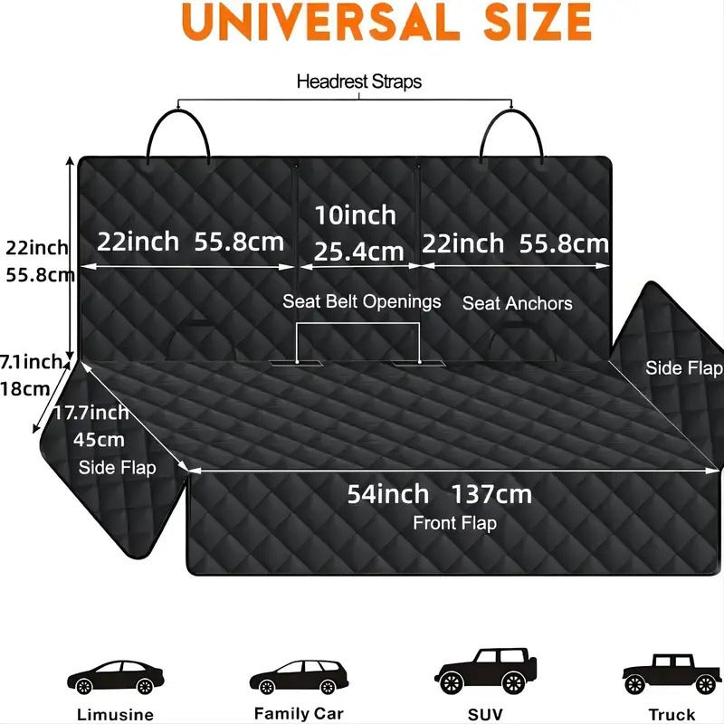 Alfombrilla trasera antisuciedad impermeable para coche para perros, alfombrilla de doble uso para asiento trasero de coche para mascotas