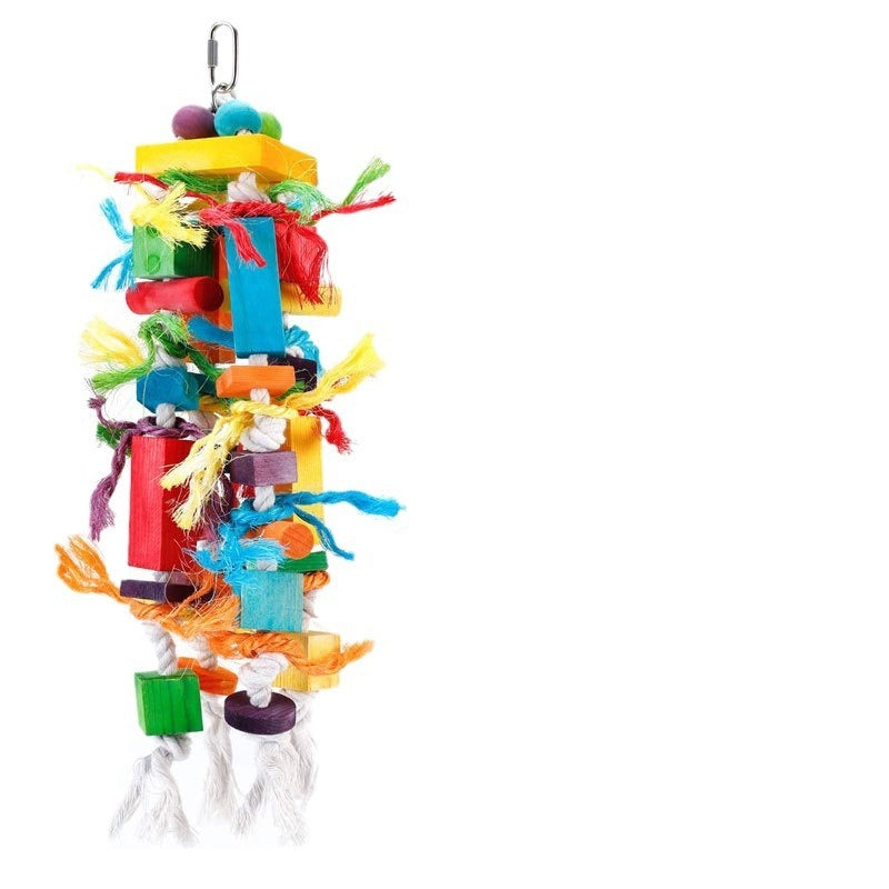 Wooden Color Nibbling Toy Medium And Large Parrot Bird