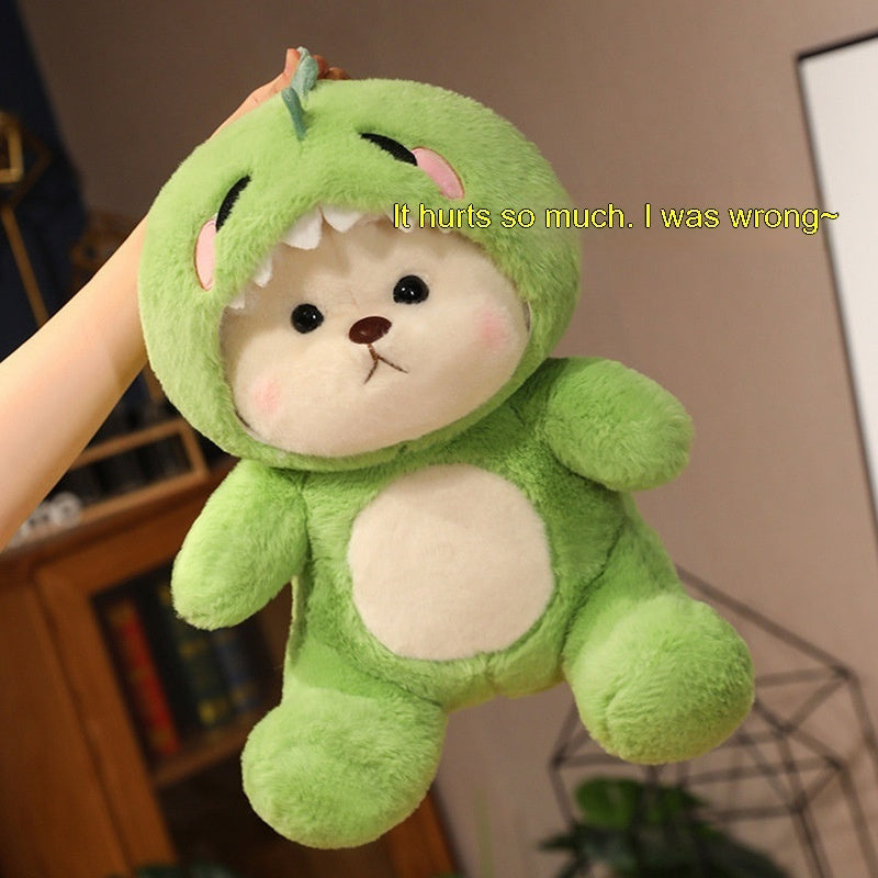 Transforming Dinosaur Bear Doll Plush Toy Sleeping Pillow