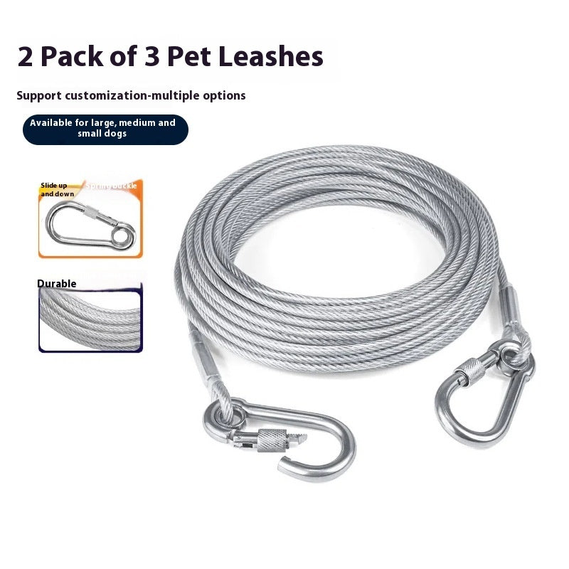 Wire Rope Dog Leash Pet Towing Rope