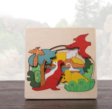 Wood Cartoon Animals Puzzle