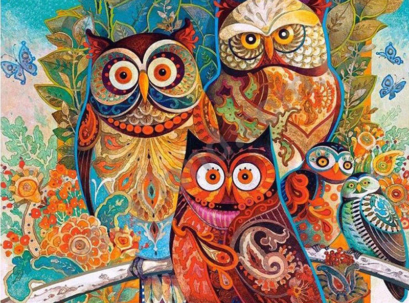 5D bricolage plein diamant broderie peintures hibou collé croix hibou bricolage diamant peinture mosaïque décoration de la maison animaux artisanat