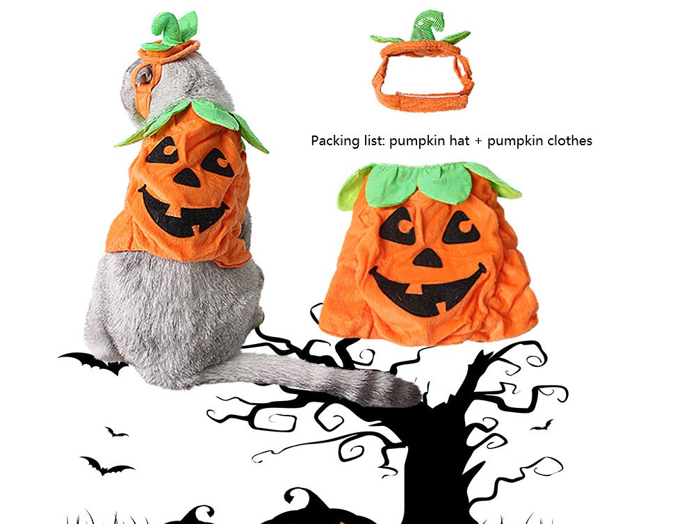 Accesorios de disfraz de gatos domésticos para Halloween, decoración creativa de hojas verdes con forma de calabaza, ropa de Cosplay, suministros de ropa para vacaciones