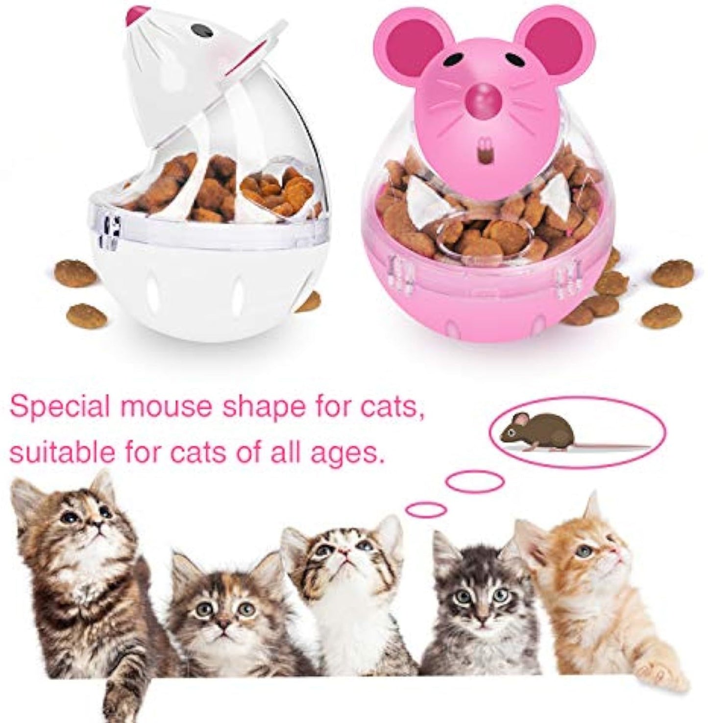 Cat Food Ball Slow Feed Mice Tumbler Shaped Pet Treat Ball Cat Food Toy Ball Pet Food Ball Cat Feeder