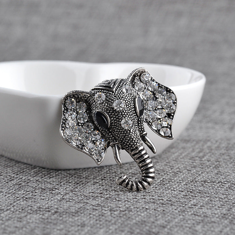 Animal alloy diamond brooch