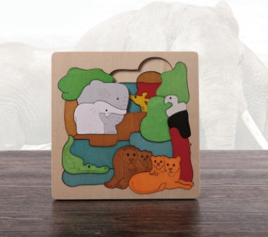 Wood Cartoon Animals Puzzle