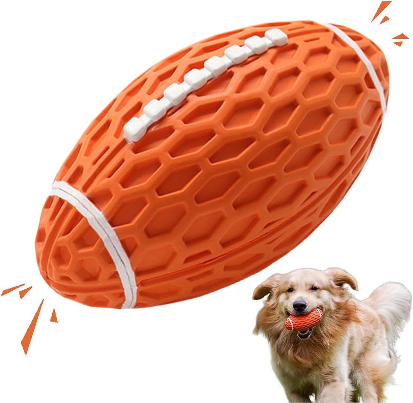 Juguetes para perros Juguete para perros de rugby duradero y chirriante, perfecto para masticadores agresivos, perros grandes y juegos bruscos