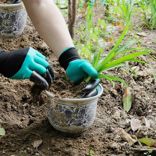 Guantes de jardín con garras, guantes de jardín impermeables para cavar y plantar, guantes de jardinería transpirables para trabajos en el jardín