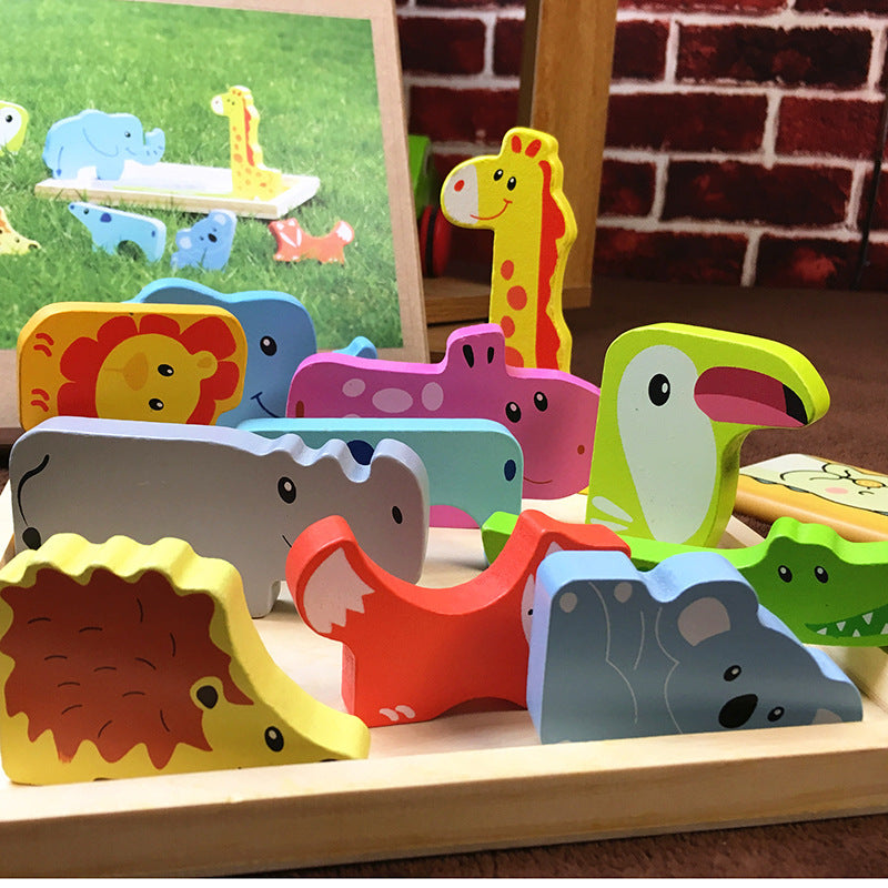 Wooden puzzle animal toy