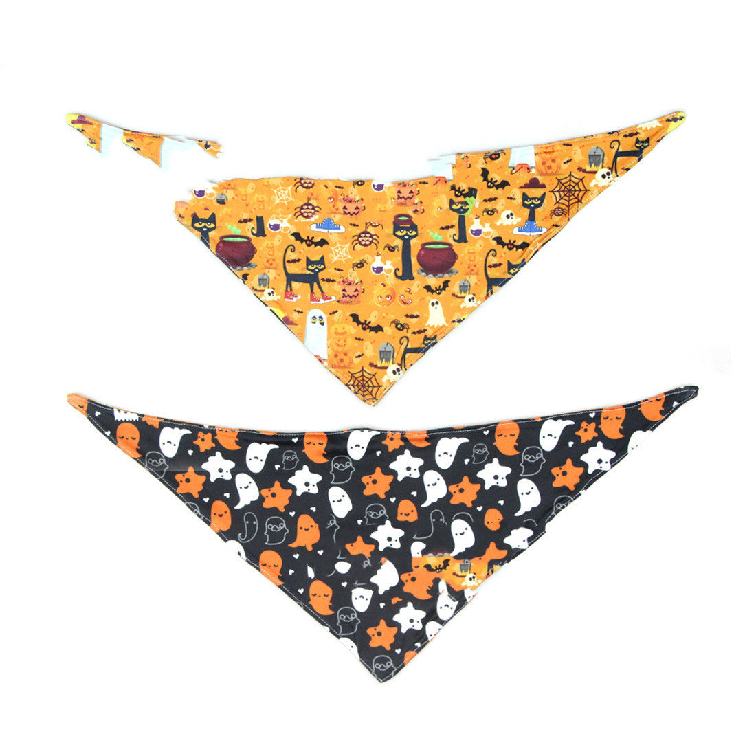 Serviette de salive double face Halloween Accessoires pour animaux de compagnie