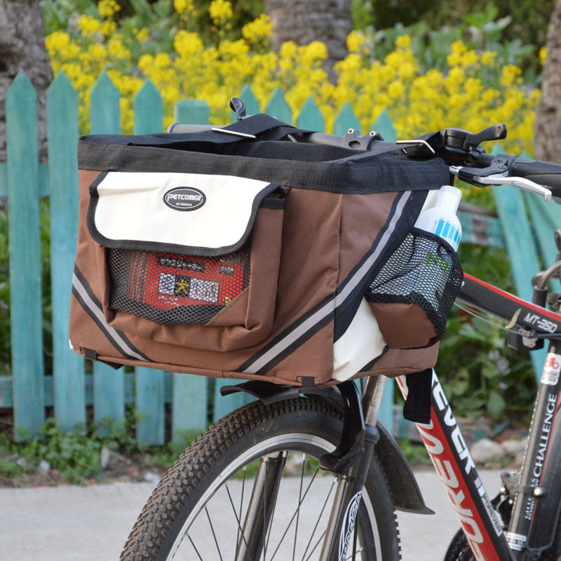 Transportín de bicicleta para mascotas, bolsa de bicicleta para perros y gatos, cesta extraíble para manillar, cesta frontal, transportador para perros y gatos pequeños