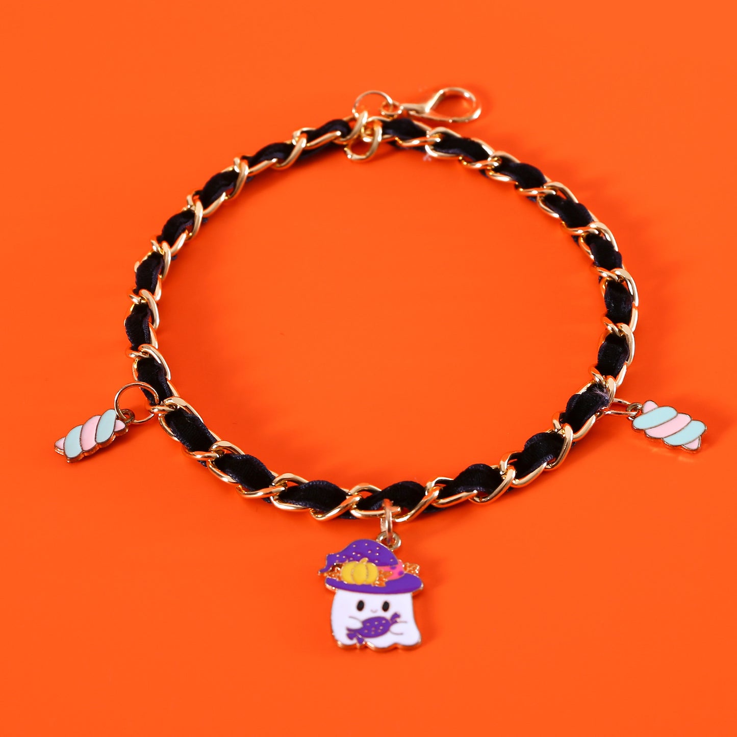 Collar de Halloween para mascotas, accesorio de terciopelo con forma de murciélago