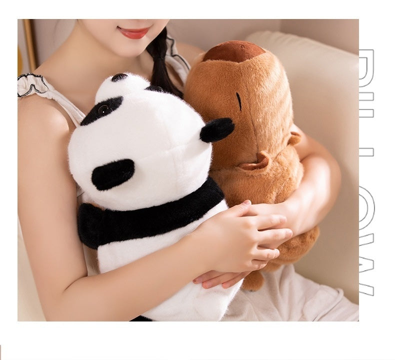 Divertido muñeco de panda menor, juguete de peluche de capibara transformado