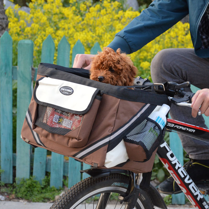 Transportín de bicicleta para mascotas, bolsa de bicicleta para perros y gatos, cesta extraíble para manillar, cesta frontal, transportador para perros y gatos pequeños