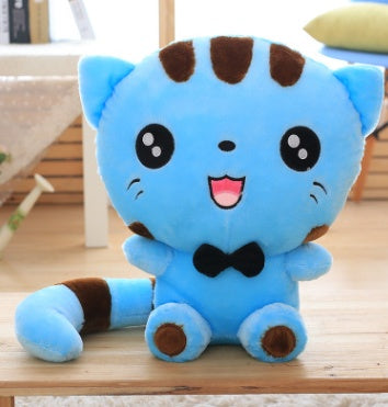 Jouets en peluche chat nouveau style 45cm, animaux en peluche colorés, poupée chat à grand visage, oreiller pour enfants, coussin pour bébé rose/bleu