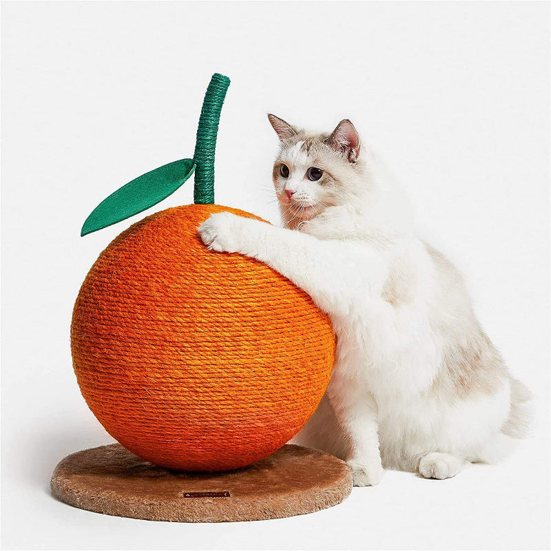 Jouet à fruits grimpants pour chat en forme de cerise orange