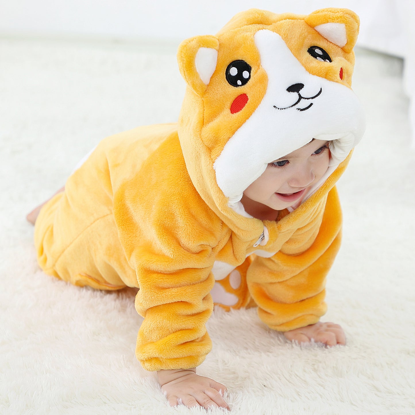 Baby Flannel Animal Pajamas Outwear Jumpsuit