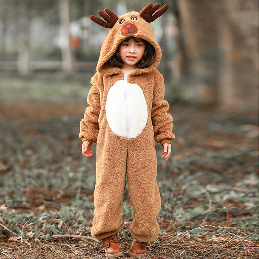 Mode pour enfants Simple Animal noël renne wapiti jouer Parent-enfant tenue