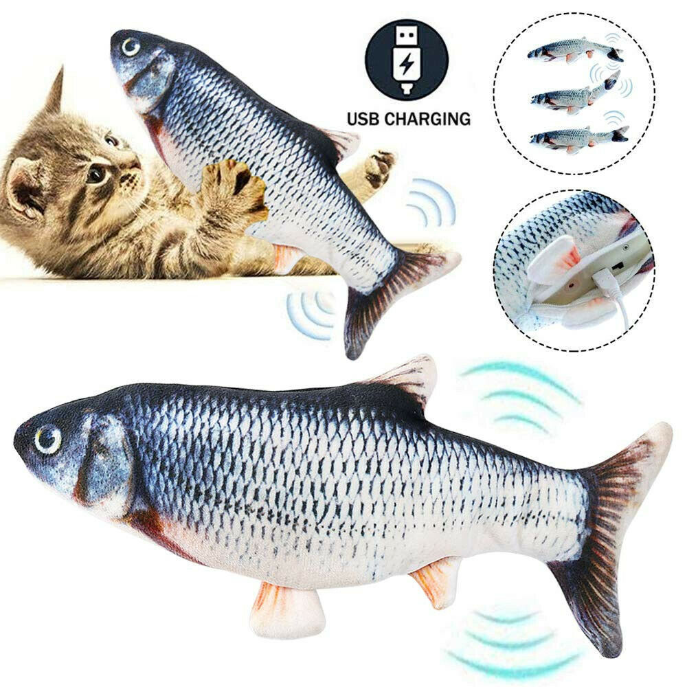 Electric Fish Cat Toy Realistic Interactive Kicker Jumping Dancing Kitten Toys