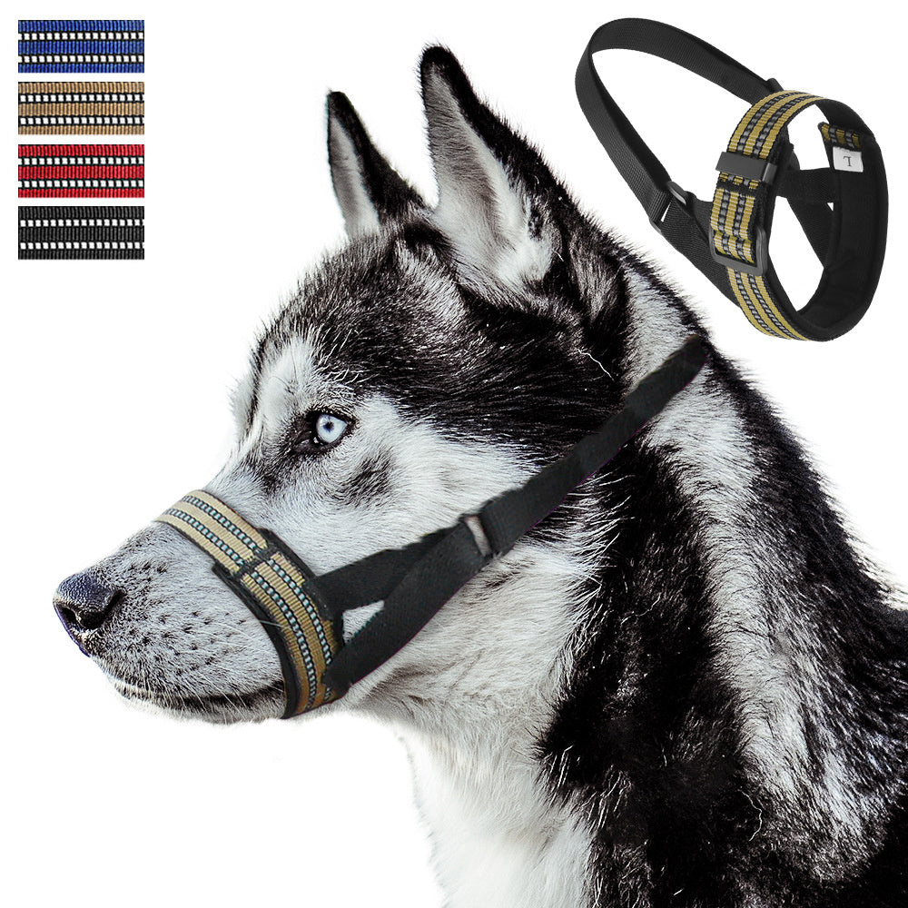 Anti-biting Reflective Big Dog Muzzles For Medium Large Dogs Siberian Husky Golden Retriever Adjustable Pet Mouth Cover