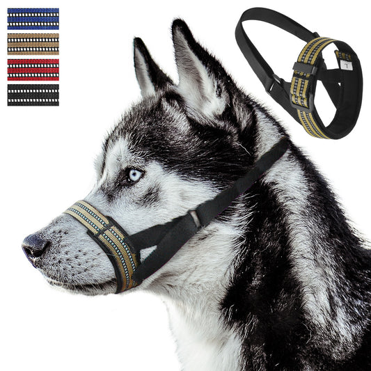 Anti-biting Reflective Big Dog Muzzles For Medium Large Dogs Siberian Husky Golden Retriever Adjustable Pet Mouth Cover