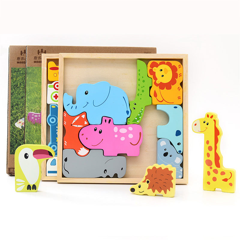 Wooden puzzle animal toy