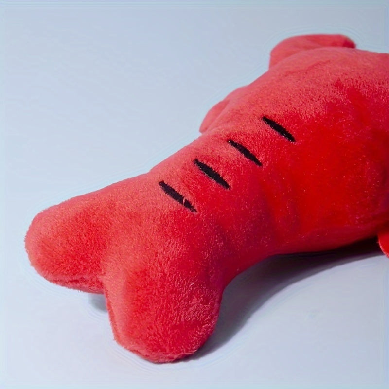 Juguete de peluche con forma de langosta que chirría para perros, juguete interactivo resistente a las mordeduras para perros pequeños y medianos, cangrejo y langosta