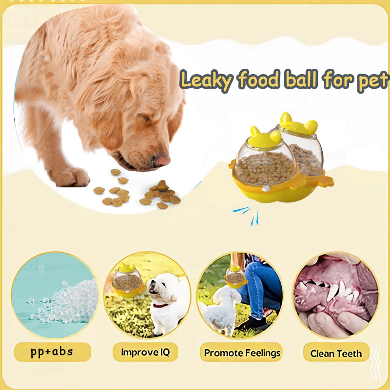 Dog Treat Balls Slow Feeder ToysDog & Cat Treat Dispenser Puzzle Toys  Active Rolling Balls For Medium&Large Dog Breeds  Interactive Squeaky Mental Stimulation