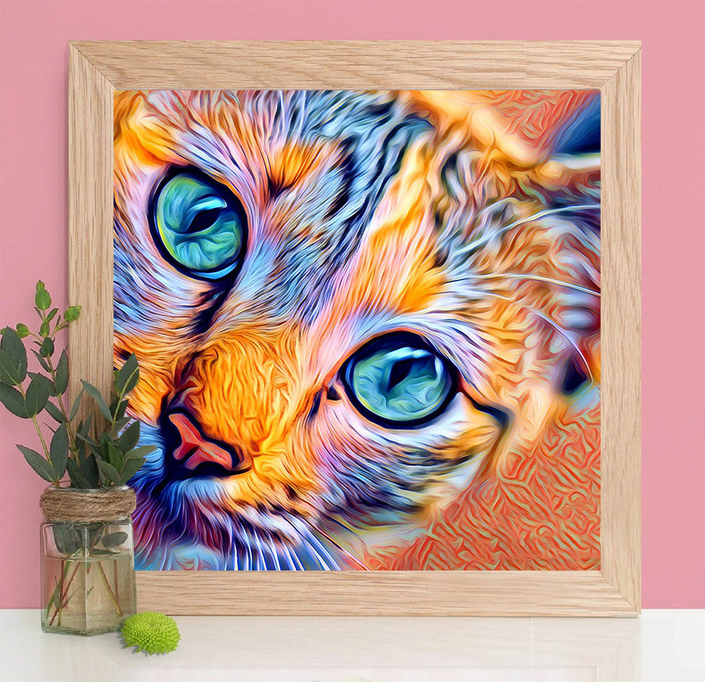 Animal bordado gato diamante pintura decoración del hogar