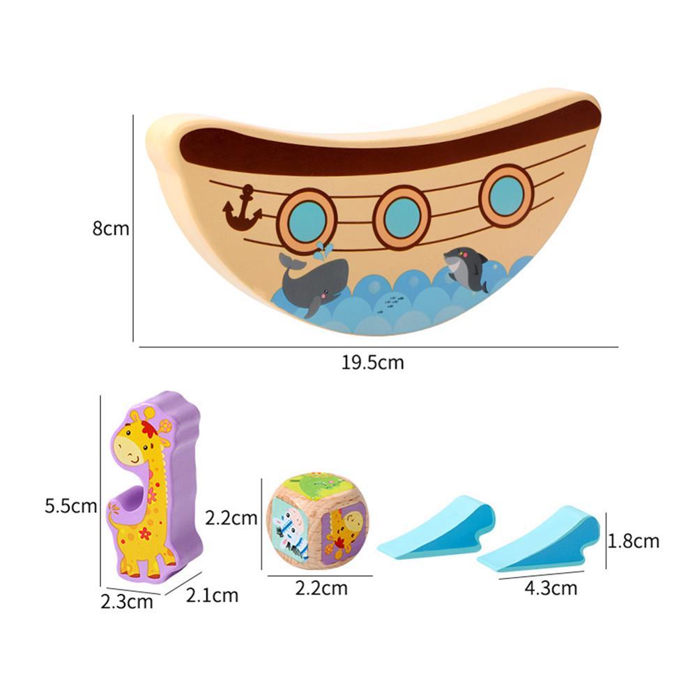 Juego de bloques de equilibrio de animales de madera para niños