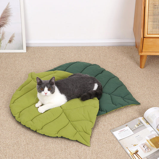 Alfombra suave con forma de hoja para cama de perro, almohadilla suave para caja, colchón lavable a máquina para perros y gatos grandes, medianos y pequeños