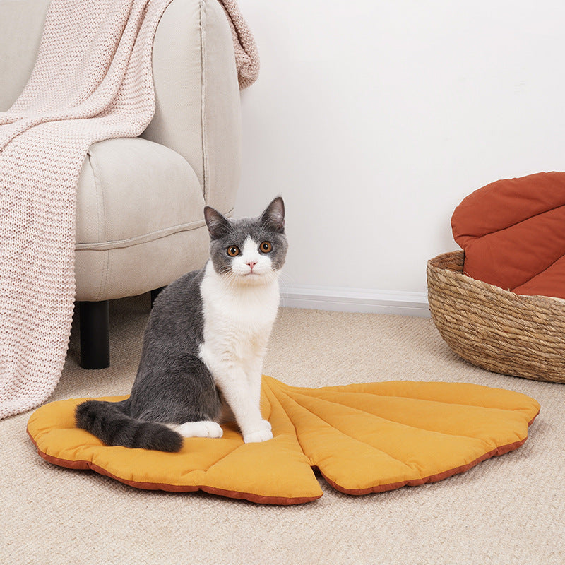 Alfombra suave con forma de hoja para cama de perro, almohadilla suave para caja, colchón lavable a máquina para perros y gatos grandes, medianos y pequeños